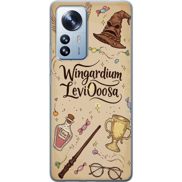 Kompatibel Mobilcover til Xiaomi 12 Pro Harry Potter Wingardium Leviosa-illustration – magisk Harry Potter-tema med tryllestav, Snitch og hat