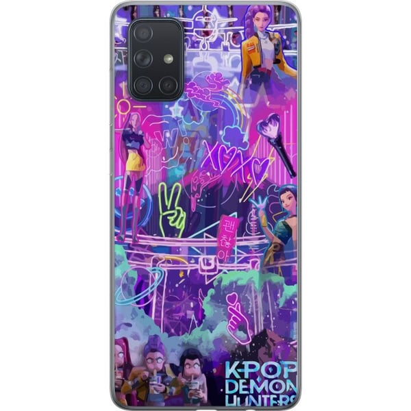 Kompatibel Mobilcover til Samsung Galaxy A71 Kpop dæmonjægere neonlys by lilla skær idolæstetik stemning