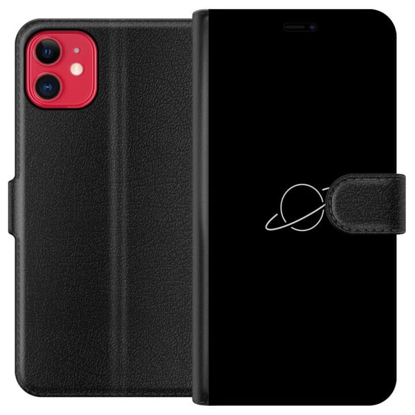 Kompatibelt Plånboksfodral till Apple iPhone 11 Saturnus planet design med rymdtema och stjärnljus stilrent motiv som för tankarna till universums my