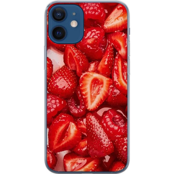 Kompatibel Mobilcover til Apple iPhone 12 Jordbærmønster - sødt motiv med sommerstemning Kompatibel Mobilcover til Apple iPhone 12 Jordbærmønster - sødt motiv med sommerstemning
