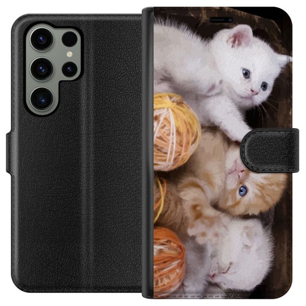 Kompatibel Tegnebogsetui til Samsung Galaxy S23 Ultra Katte Kompatibel Tegnebogsetui til Samsung Galaxy S23 Ultra Katte
