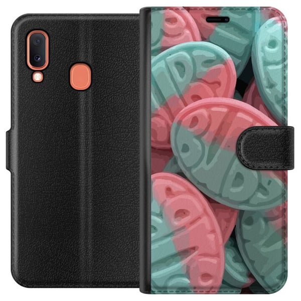 Kompatibelt Plånboksfodral till Samsung Galaxy A20e BUBS Giant Sour Skulls Kompatibelt Plånboksfodral till Samsung Galaxy A20e BUBS Giant Sour Skulls