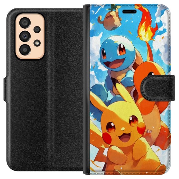 Yhteensopiva Lompakkokotelo Samsung Galaxy A33 5G Pocket Creatures - innoittanut Pokémonista mainitsematta nimeä