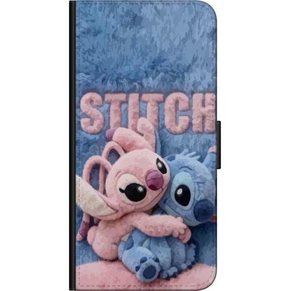 Kompatibelt Lommeboketui til Samsung Galaxy A03s De lodne Stitch og Angel klemmer hverandre på et mykt, pelsaktig underlag med pastellfarger som skap