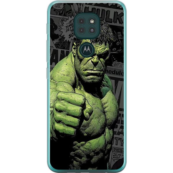 Kompatibelt Mobilskal till Motorola Moto G9 Play Hulk motiv i serietidningsstil kraftfull design med gröna nyanser för Marvel och superhjältefans