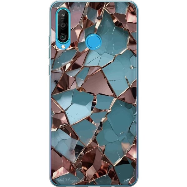 Kompatibelt Mobilskal till Huawei P30 lite Stone Veins