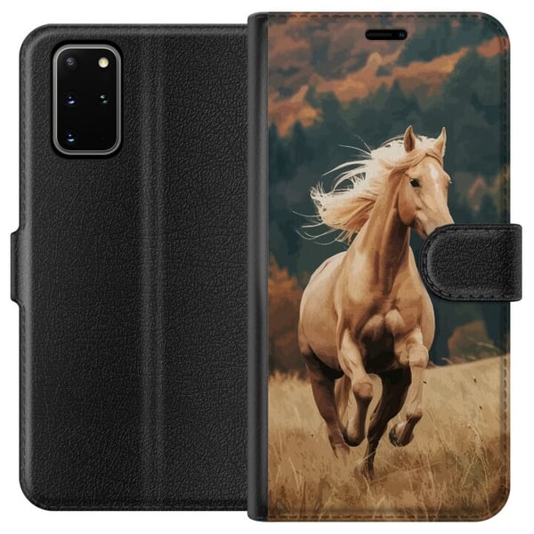 Kompatibelt Plånboksfodral till Samsung Galaxy S20+ Springande Häst Kompatibelt Plånboksfodral till Samsung Galaxy S20+ Springande Häst