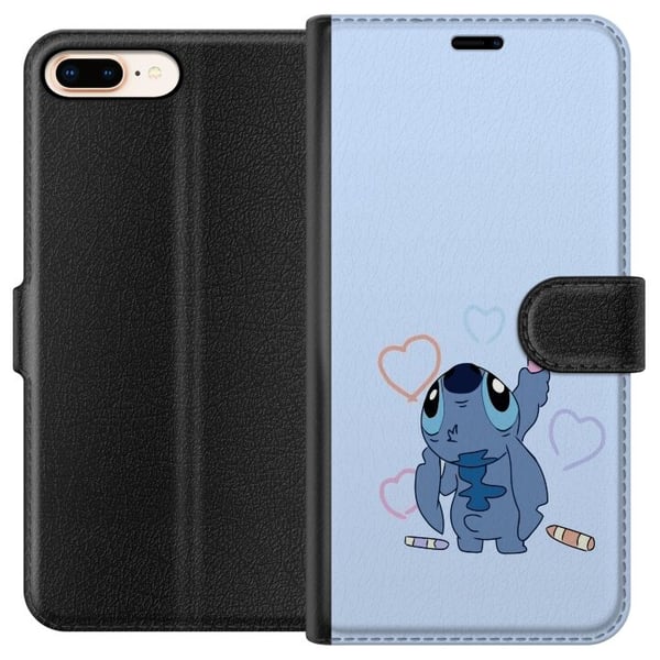 Yhteensopiva Lompakkokotelo Apple iPhone 8 Plus Stitch Sydämet
