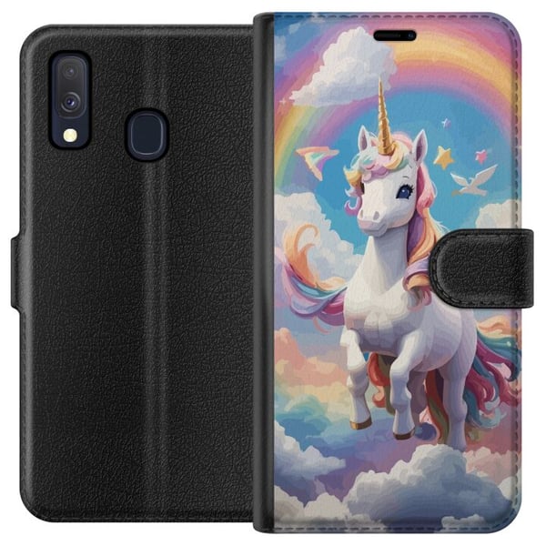 Kompatibel Tegnebogsetui til Samsung Galaxy A40 Enhjørning