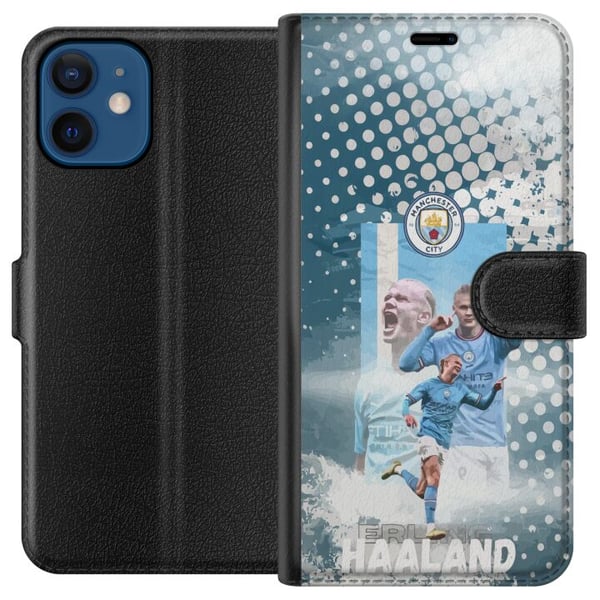 Kompatibel Tegnebogsetui til Apple iPhone 12 Erling Haaland Manchester City Norge målgaranti enorm fysik og knivskarpe afslutninger der gør ham til C