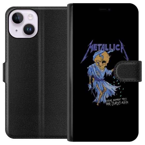 Kompatibel Tegnebogsetui til Apple iPhone 14 Metallica Rockband Musik Hardrock