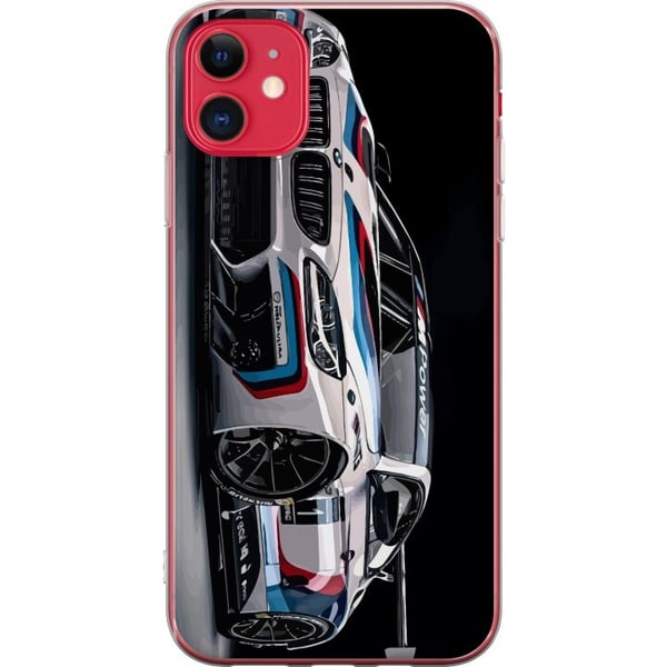 Kompatibelt Mobildeksel til Apple iPhone 11 BMW M Power-illustrasjon – nærbilde av sportsbil i hvitt racingdesign