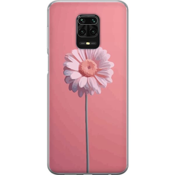 Kompatibel Mobilcover til Xiaomi Redmi Note 9S Enkel lyserød blomst på lys baggrund elegant minimalistisk design perfekt til et stilrent look
