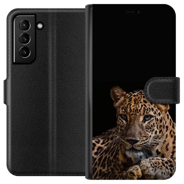 Kompatibelt Lommeboketui til Samsung Galaxy S21+ 5G Stilren leopard i mørk kontrast med intense øyne – kraftfullt og elegant dyredesign. Kompatibelt Lommeboketui til Samsung Galaxy S21+ 5G Stilren leopard i mørk kontrast med intense øyne – kraftfullt og elegant dyredesign.
