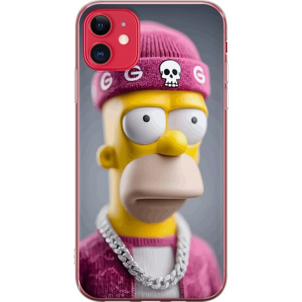 Kompatibelt Mobilskal till Apple iPhone 11 Homer Simpson inspirerad karaktär i rosa beanie kedja och streetstil perfekt för fans av Simpsons och mode
