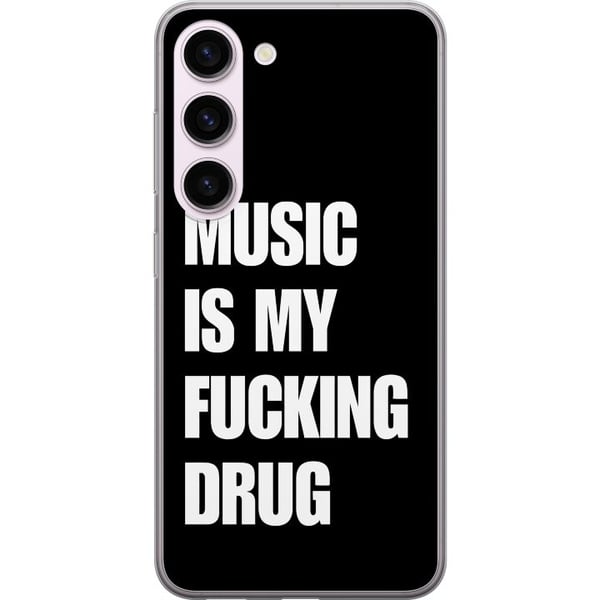 Yhteensopiva Puhelinkuori Samsung Galaxy S23 Selkeä musta tausta ja vahva valkoinen teksti ilmaisevat intohimoa musiikkiin voimakkaalla, suoraviivais