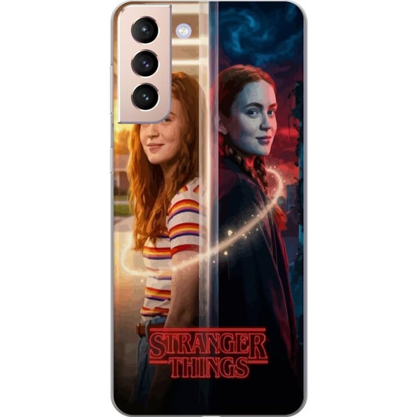 Yhteensopiva Puhelinkuori Samsung Galaxy S21 Max Mayfield jaetussa muotokuvassa arkisen valon ja Stranger Things -tyylisen pimeän rinnakkaismaailman