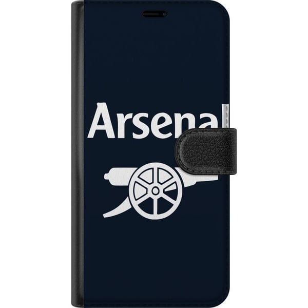 Kompatibelt Lommeboketui til Samsung Galaxy S21+ 5G Arsenal-logo i mørkeblått og hvitt, klassisk fotballmotiv for Premier League-fans