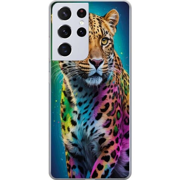 Kompatibelt Mobildeksel til Samsung Galaxy S21 Ultra 5G Leopard Kompatibelt Mobildeksel til Samsung Galaxy S21 Ultra 5G Leopard