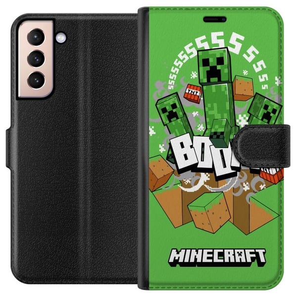 Kompatibelt Lommeboketui til Samsung Galaxy S21 Minecraft Boom