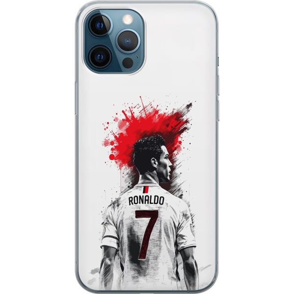 Kompatibelt Mobilskal till Apple iPhone 12 Pro Ronaldo Red Energy motiv med Cristiano Ronaldo i rödvit stiliserad design med kraftfull känsla