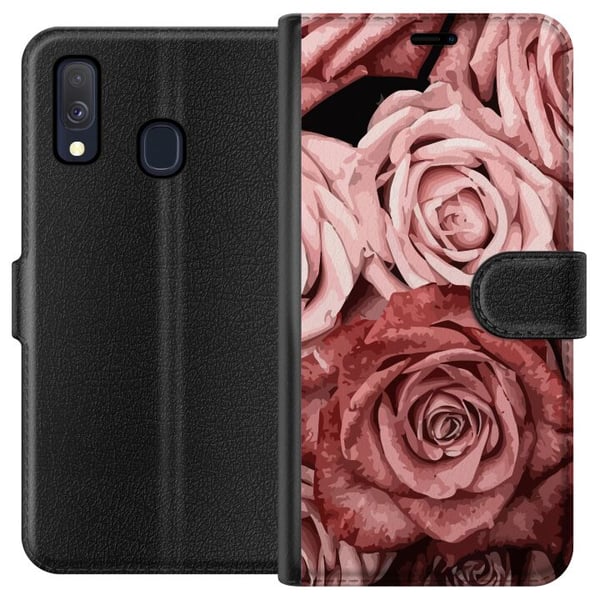 Kompatibel Tegnebogsetui til Samsung Galaxy A40 Roser