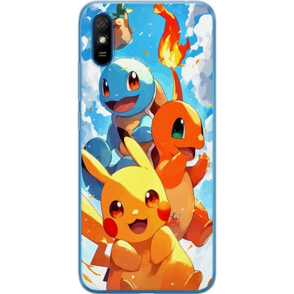 Kompatibel Mobilcover til Xiaomi Redmi 9A Pocket Creatures - inspireret af Pokémon uden at nævne navnet