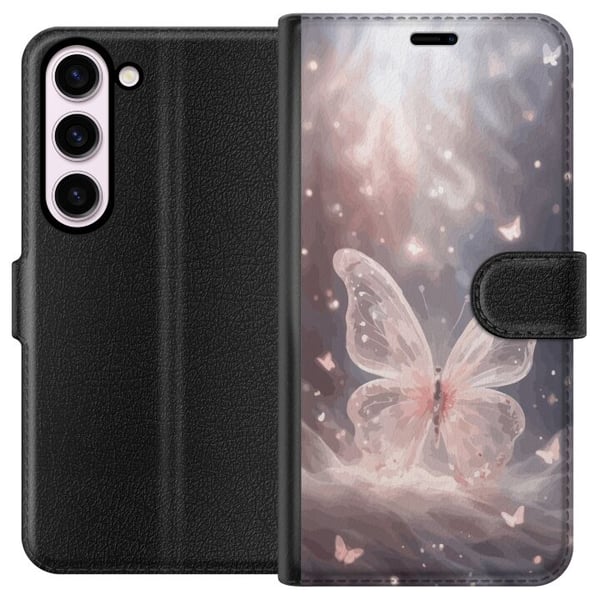 Kompatibel Tegnebogsetui til Samsung Galaxy S23 Sommerfugl