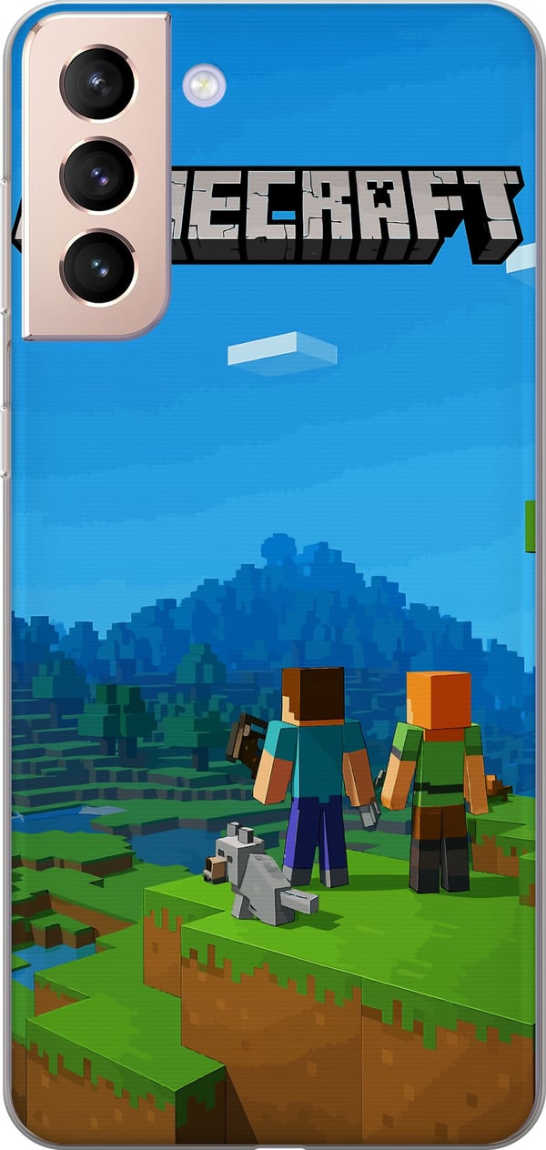 Kompatibelt Mobilskal till Samsung Galaxy S21 Minecraft Key Art