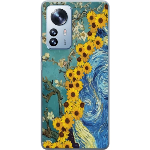 Yhteensopiva Puhelinkuori Xiaomi 12 Pro Van Gogh juliste auringonkukka Tähtikirkas yö taide kukat maalaus taiteellinen retro taide impressionismi des