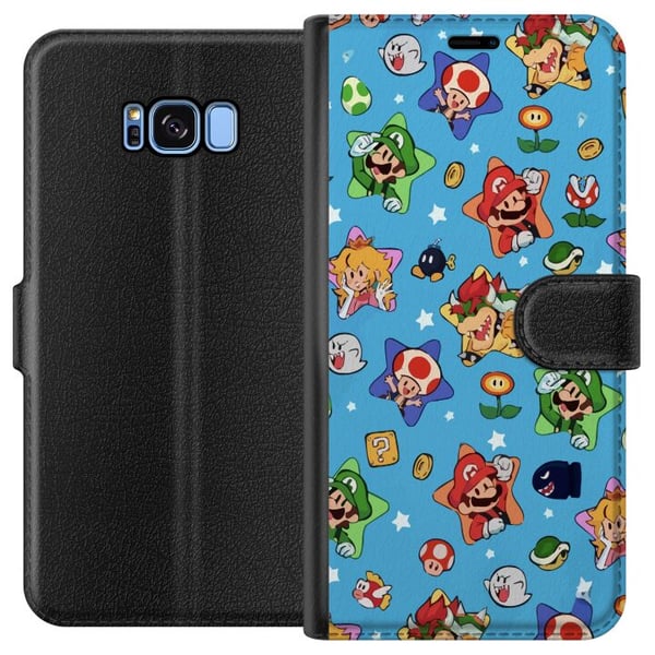 Kompatibelt Plånboksfodral till Samsung Galaxy S8 Nintendo Mario Switch Game Character