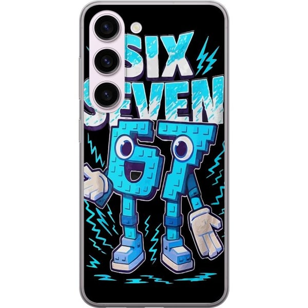 Kompatibel Mobilcover til Samsung Galaxy S23 Legesyg blå Six Seven-illustration i retro arkadestil med stærk typografi og gamingstemning Kompatibel Mobilcover til Samsung Galaxy S23 Legesyg blå Six Seven-illustration i retro arkadestil med stærk typografi og gamingstemning