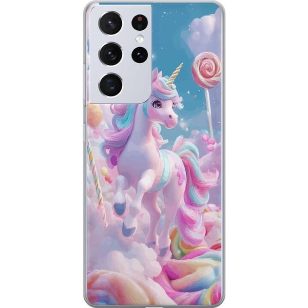 Kompatibelt Mobildeksel til Samsung Galaxy S21 Ultra 5G Enhörning Candy Pastell Kawaii Motiv Söt Populär Färg Kompatibelt Mobildeksel til Samsung Galaxy S21 Ultra 5G Enhörning Candy Pastell Kawaii Motiv Söt Populär Färg