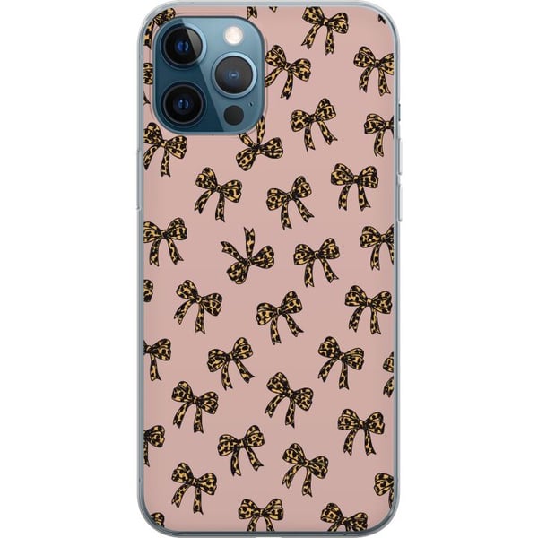 Kompatibel Mobilcover til Apple iPhone 12 Pro Leopardmønstrede sløjfer lyserød baggrund mode piget sød retro mønster mode mønster stilfuld dekoration