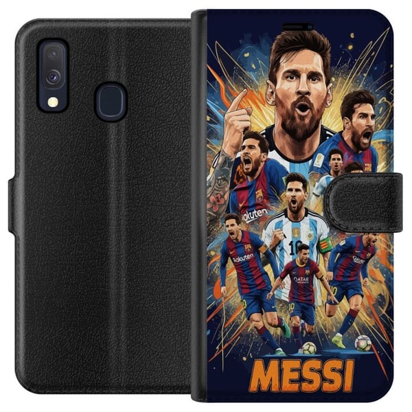 Kompatibelt Lommeboketui til Samsung Galaxy A40 Messi-plakat Argentina Barcelona fotballegende GOAT verdensmesterskap nummer 10 fotballspiller retro