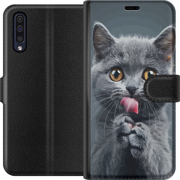 Kompatibelt Lommeboketui til Samsung Galaxy A50 Katt