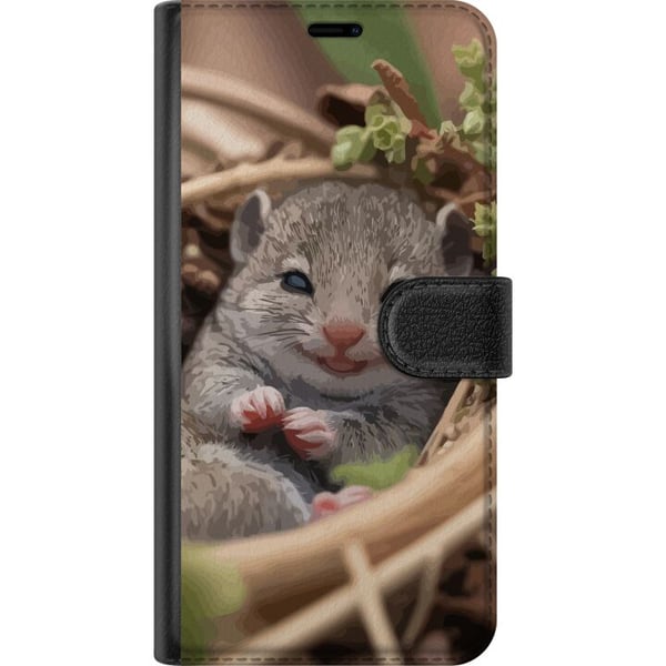 Kompatibelt Plånboksfodral till Samsung Galaxy A20e Råtta Leende Djurmotiv Stadsmotiv Urban Grafisk Design