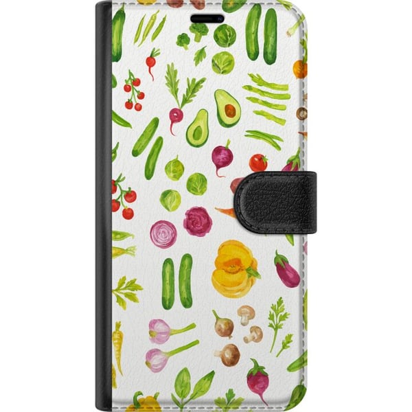 Kompatibelt Lommeboketui til Samsung Galaxy S10 Lite grønnsaker mønster grønnsaker avokado tomat agurk brokkoli sunn mat plakat kjøkken design retro