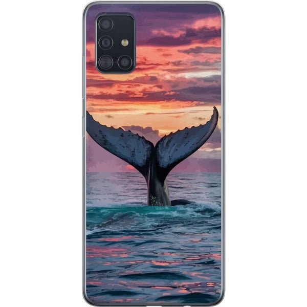 Kompatibelt Mobildeksel til Samsung Galaxy A51 Hvalfinne i solnedgang med tropisk himmel og stille hav-inspirert design med rolig energi og magisk st Kompatibelt Mobildeksel til Samsung Galaxy A51 Hvalfinne i solnedgang med tropisk himmel og stille hav-inspirert design med rolig energi og magisk st