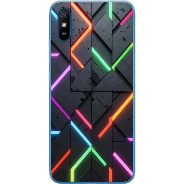 Kompatibelt Mobildeksel til Xiaomi Redmi 9A Moderne neonmønster med skarpe lyslinjer