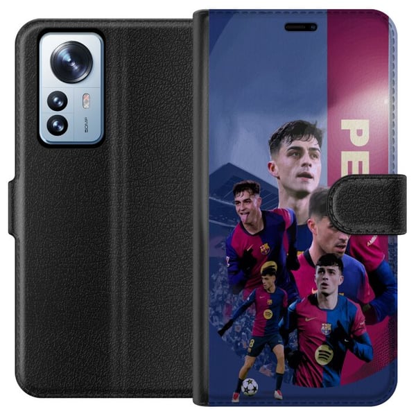 Kompatibelt Plånboksfodral till Xiaomi 12 Pro Pedri Barcelona Spanien fotboll mittfältare ung talang teknisk skicklig spelare med stark utveckling oc