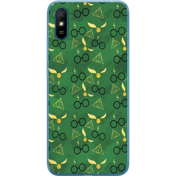 Kompatibelt Mobilskal till Xiaomi Redmi 9A Harry Potter glasögon gyllene kvicken dödsreliker magisk design med mystik och trollkarlskänsla