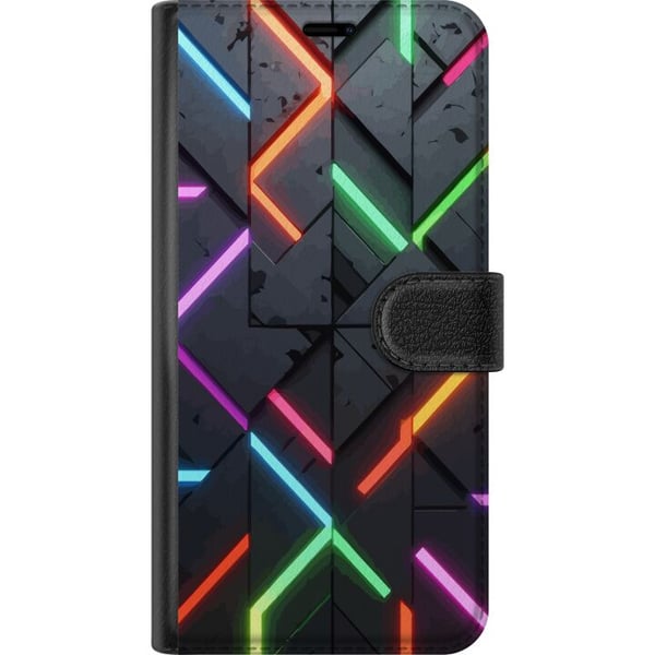 Kompatibelt Plånboksfodral till Samsung Galaxy A32 5G Modernt neonmönster med skarpa ljuslinjer
