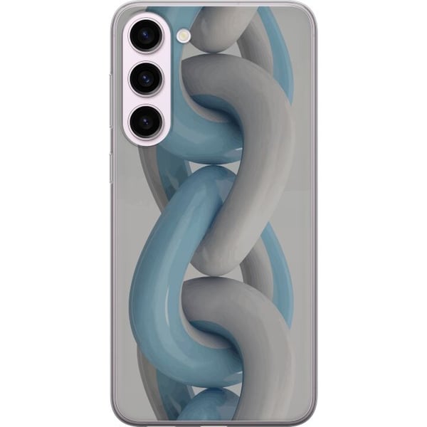 Kompatibelt Mobildeksel til Samsung Galaxy S23+ Blått kjededesign i metallisk tone, moderne industriell stil med dybde og en tredimensjonal følelse