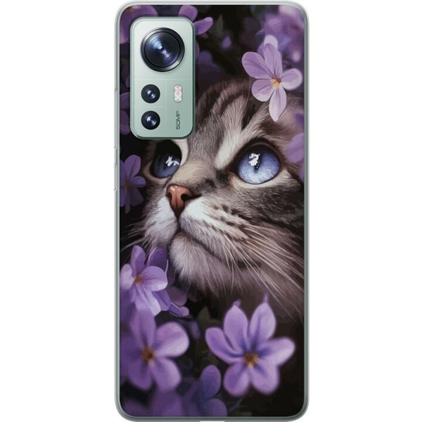 Yhteensopiva Puhelinkuori Xiaomi 12 Kissa ja kukat