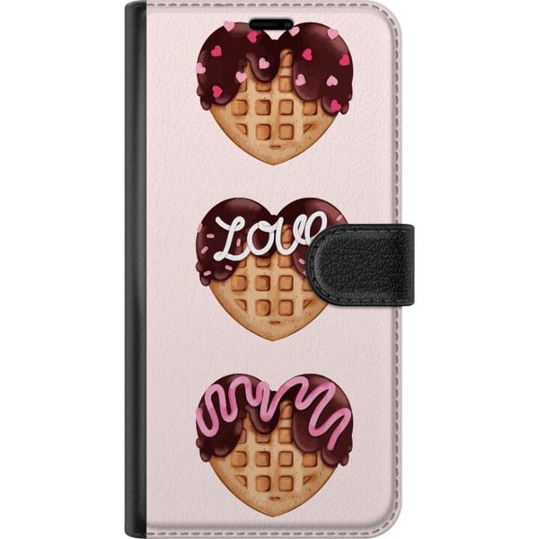 Kompatibelt Plånboksfodral till Samsung Galaxy S8 Hjärtsformade våfflor med choklad rosa dekorationer och kärlekstema söt dessertinspirerad design me