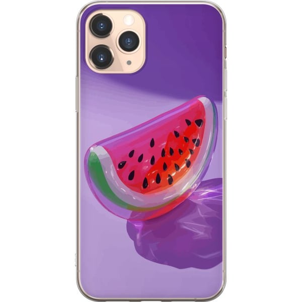 Kompatibel Mobilcover til Apple iPhone 11 Pro Vandmelon i glasstil mod lilla baggrund, frisk sommerlig design med saftigt og moderne udtryk