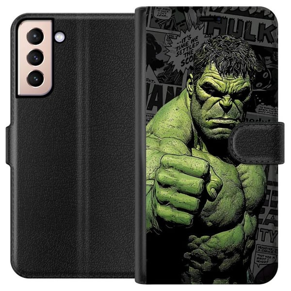 Kompatibelt Lommeboketui til Samsung Galaxy S21 Hulk-motiv i tegneseriestil, kraftfullt design med grønne nyanser for Marvel- og superheltfans Kompatibelt Lommeboketui til Samsung Galaxy S21 Hulk-motiv i tegneseriestil, kraftfullt design med grønne nyanser for Marvel- og superheltfans