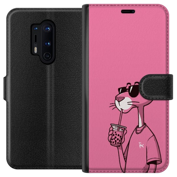 Yhteensopiva Lompakkokotelo OnePlus 8 Pro Pink Panteri Juoma