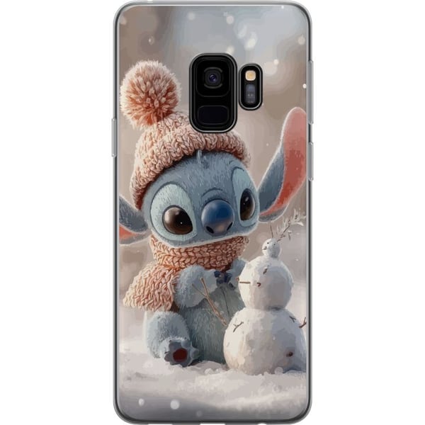 Kompatibel Mobilcover til Samsung Galaxy S9 Stitch snemand vinter sød blå alien kawaii jul hyggelig sne sød ferie bedårende plakat